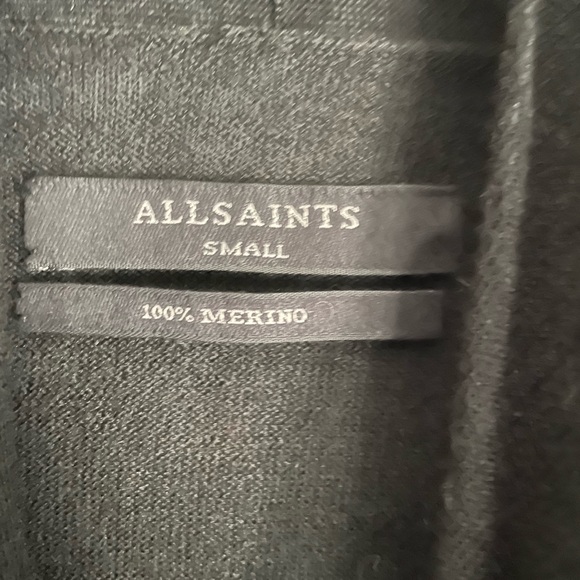 Allsaints Drina 100% Merino Wool Draped Cardigan Womens Size Small - Picture 4 of 5